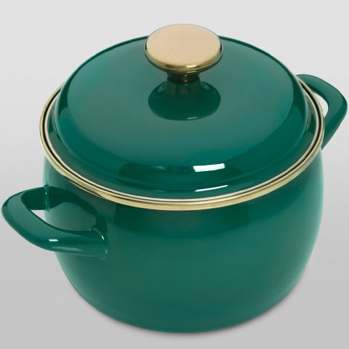 Кастрюля эмаль 2,4л Metrot SOLO сферическая с крышкой индукция 358254 фото 2