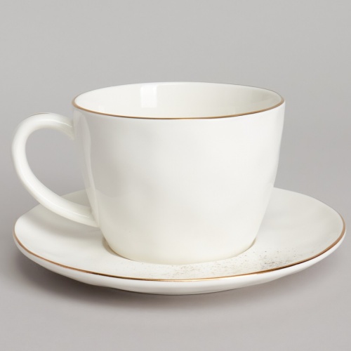 Чайная пара фарфор 350мл GOLD Bronco 263-1360 фото 3 Чайная пара фарфор 350мл GOLD Bronco 263-1360 фото 3