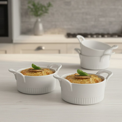 Набор форм для запекания керамика 4шт 10см круглые Taller TR-66408 фото 3