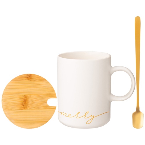 Кружка фарфор 380мл MERRY с крышкой и ложкой Lefard 756-420 фото 4