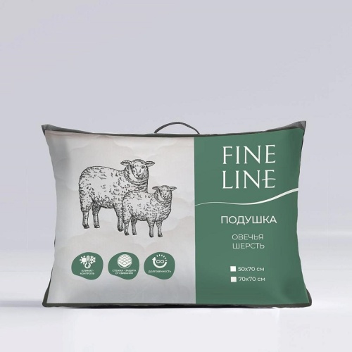 Подушка 50*70см Овечья шерсть Тик IDEAL Fine Line фото 2