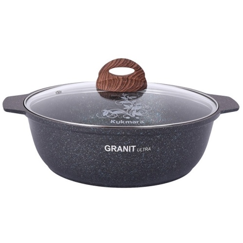 Жаровня 3,0л Kukmara GRANIT ULTRA литой алюм. АП со стекл. крышкой (blue) жгг31а 1/5 фото 2