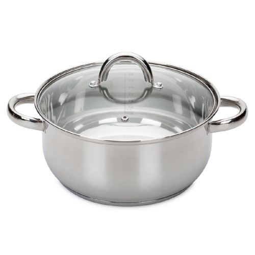 Кастрюля нерж. сталь 4,8л Attribute GRACE со стекл. крышкой индукция ASG024 фото 2 Кастрюля нерж. сталь 4,8л Attribute GRACE со стекл. крышкой индукция ASG024 фото 2