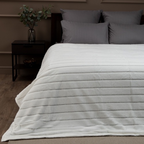 Плед 200*220см мех Полосы БЕЛЫЙ Texrepublic TCH KS W 2022 11-4001 фото 2