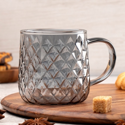 Кружка серебристое стекло 350мл СЕРЫЙ Taller TR-98118 фото 2
