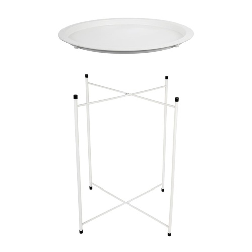 Столик металл 47*50,5см БЕЛЫЙ складной Магамакс Org-11 фото 2