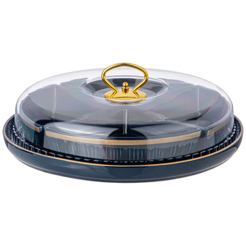 Менажница из фарфора 4-х секц. HERBAL СИНИЙ на подставке с крышкой Lefard 42-493 фото 2 Менажница из фарфора 4-х секц. HERBAL СИНИЙ на подставке с крышкой Lefard 42-493 фото 2