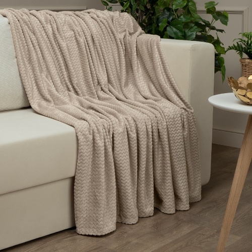 Плед 150*200см фланель S-Змейка БЕЖЕВЫЙ Absolute TF FNJ BE13 005/1520 NC фото 4