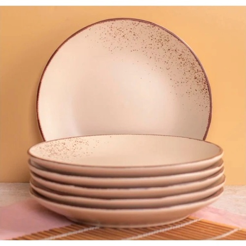 Тарелка обеденная керамика 24см OH SPLASH бежевый Domenik DMD181 фото 2