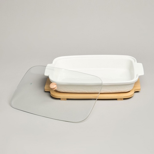 Форма для запекания фарфор 34,5*21см MUSE на подставке с крышкой Lefard 587-243 фото 4 Форма для запекания фарфор 34,5*21см MUSE на подставке с крышкой Lefard 587-243 фото 4