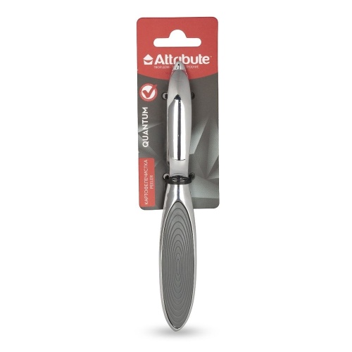 Овощечистка вертикал. QUANTUM хром резина Attribute AGQ041/AGQ141 фото 2