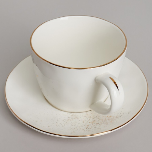 Чайная пара фарфор 350мл GOLD Bronco 263-1360 фото 2 Чайная пара фарфор 350мл GOLD Bronco 263-1360 фото 2