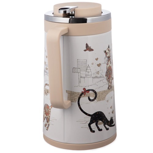 Термокувшин 950мл Agness ПАРИЖСКИЕ КОТЫ стекло пластик 734-207 фото 2