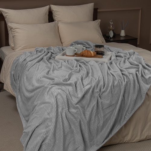 Плед 150*200см фланель R-Ромбики СЕРЫЙ Absolute TF FNJ GY9 037/1520 NC фото 3