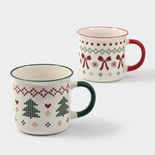 Набор кружек фарфор 2шт 450мл ВОЛШЕБСТВО НА ДВОИХ Доляна 10872011 фото 2