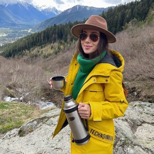 Термос 1200мл Biostal у/г нерж. сталь клапан крышка-чашка складная ручка NY-1200-2 фото 4