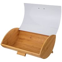 Хлебница 35*25*15,5см Agness WHITE бамбук сталь 938-082