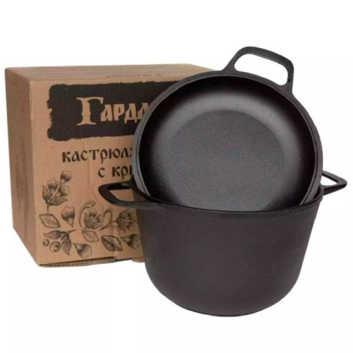 Кастрюля чугун 6,0л Биол ГАРДАРИКА с крышкой-сковородой 1306-4 фото 2