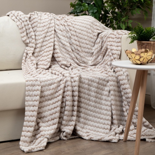 Плед 150*200см фланель БЕЖЕВЫЙ Absolute TF FNAC BE-GY3 006/1520 NC фото 5