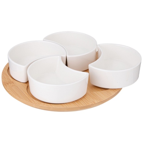 Менажница из фарфора 4-х секц. 23*6,5см NATIVE на подставке Lefard 263-1349 фото 4