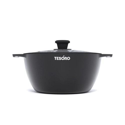 Кастрюля 4,0л Tesoro FLORENCE TOTAL DARK литой алюм. АП со стекл. крышкой индукция TF6640tdi фото 2 Кастрюля 4,0л Tesoro FLORENCE TOTAL DARK литой алюм. АП со стекл. крышкой индукция TF6640tdi фото 2