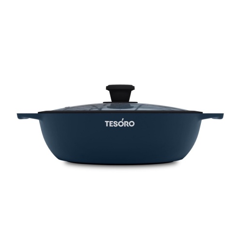 Жаровня 3,0л Tesoro FLORENCE TOTAL BLUE литой алюм. АП со стекл. крышкой индукция TF6530tbi фото 2