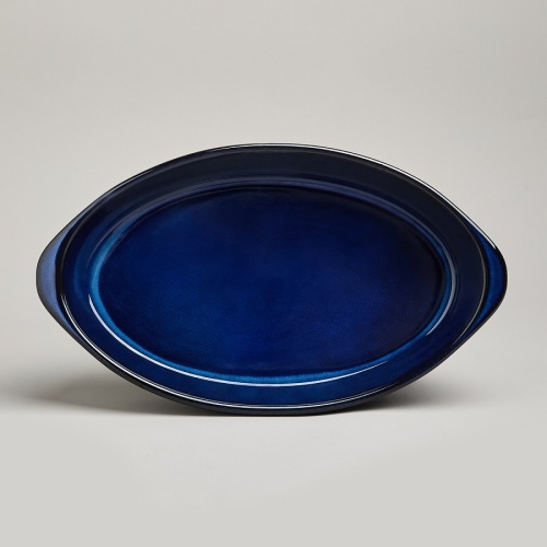 Форма для запекания керамика 37*22см REACTIVE BLUE овальная Agness 780-129 фото 4