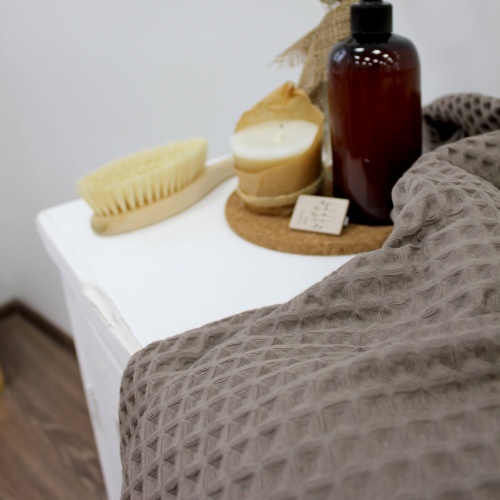 Полотенце вафельное 67*140см БОХО какао Votex Home фото 2