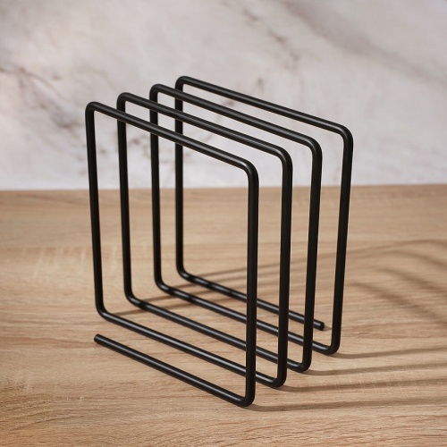 Подставка для досок 3 секции 16,5*16,5*12,5см КВАДРО черный Магамакс LB-25-BL фото 2