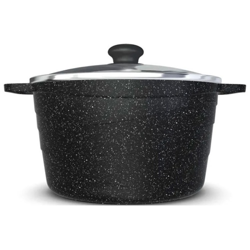 Кастрюля 5,0л Нева GRANITE литой алюм. АП со стекл. крышкой NG6650 фото 2