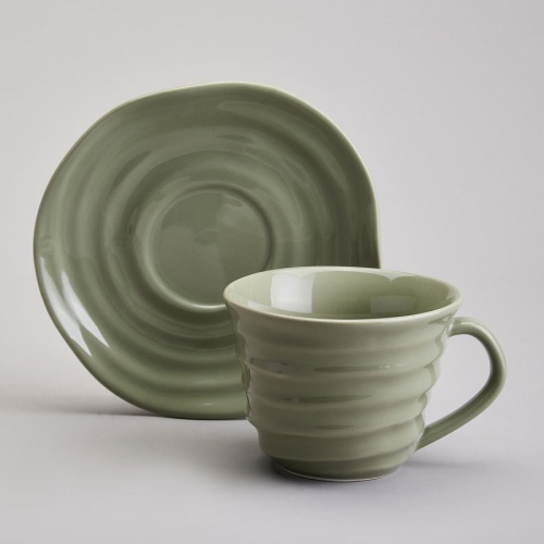 Чайная пара фарфор 240мл TRENDY ЗЕЛЕНЫЙ Lefard 358-2237 фото 3