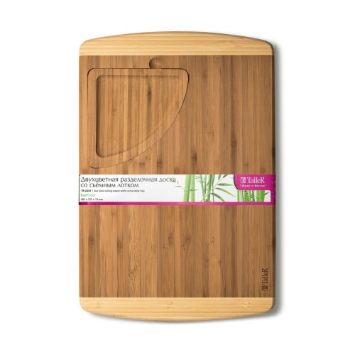 Доска разделочная бамбук 46*30,5см со съем. лотком Taller TR-52208 фото 4