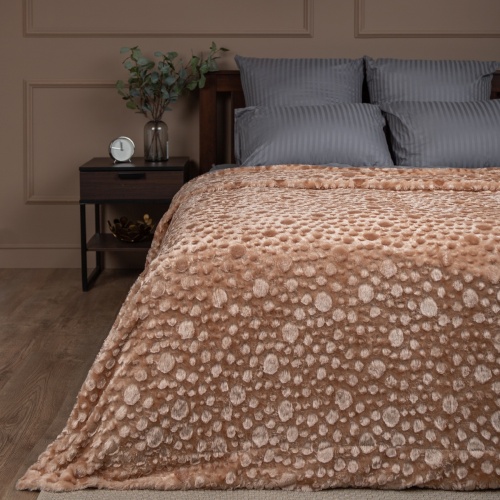 Плед 220*240см мех ГОРОХ БЕЖЕВЫЙ Buenas Noches TF F199BE2 2224 фото 2