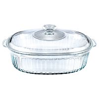 Форма для запекания стекло 27*19см РИФЛЕНАЯ с крышкой Appetite GCO1800