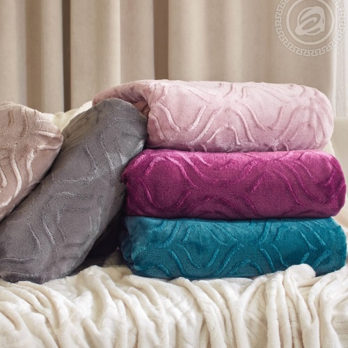 Плед 200*220см флис УЗОР пудровый 4033 Арт Постель фото 4