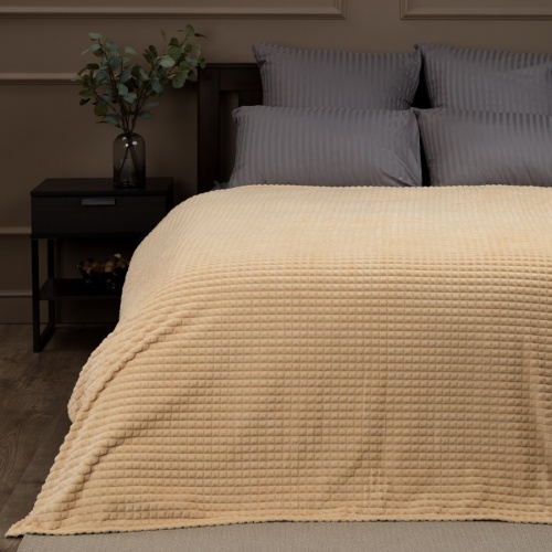 Плед 150*200см фланель БЕЖЕВЫЙ Absolute FF FNJq BE3 1520 14-1118 фото 2