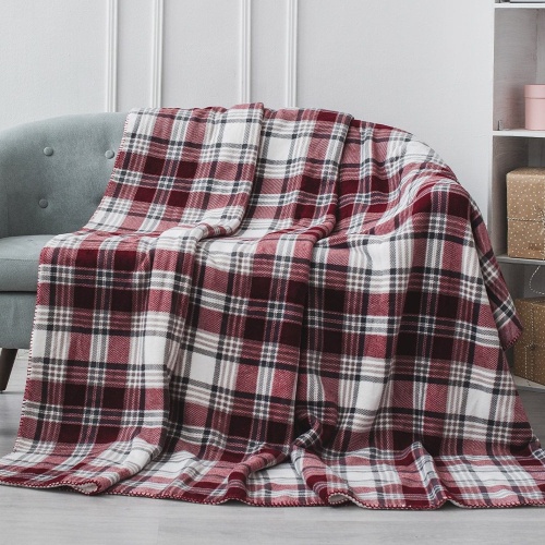 Плед 200*220см флис КЛЕТКА белый-графит Арт Постель фото 2