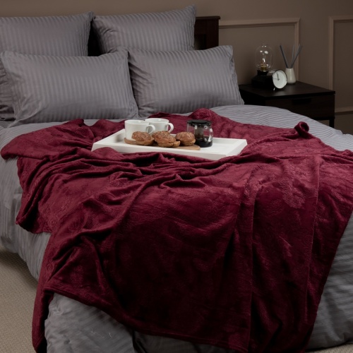 Плед 150*200см фланель D-Дамаск БОРДОВЫЙ Absolute TF FNE BOR4 1520 19-1940 фото 3