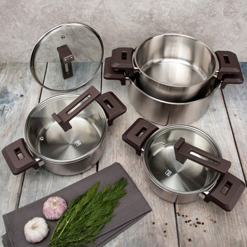 Кастрюля нерж. сталь 2,6л Taller МЕТОД со стекл. крышкой индукция TR-17308 фото 6