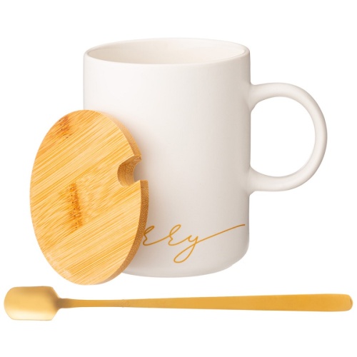 Кружка фарфор 380мл MERRY с крышкой и ложкой Lefard 756-420 фото 3