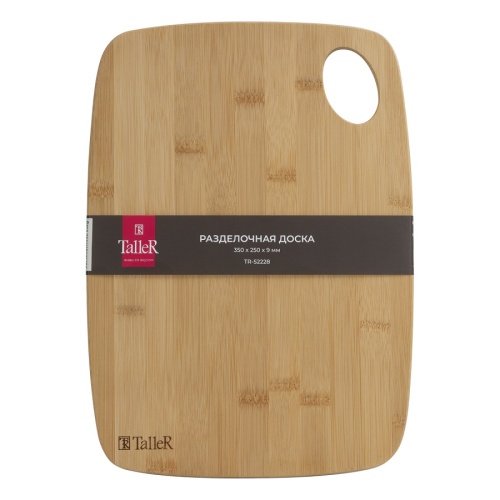 Доска разделочная бамбук 35*25см с отверстием Taller TR-52228 фото 4 Доска разделочная бамбук 35*25см с отверстием Taller TR-52228 фото 4