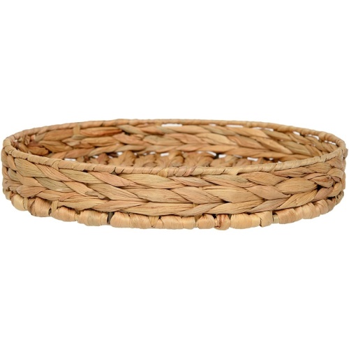 Поднос плетенный 28,5*4,5см ЗОЛОТИСТЫЙ КОЛОС песочный Магамакс Shan-02 фото 3