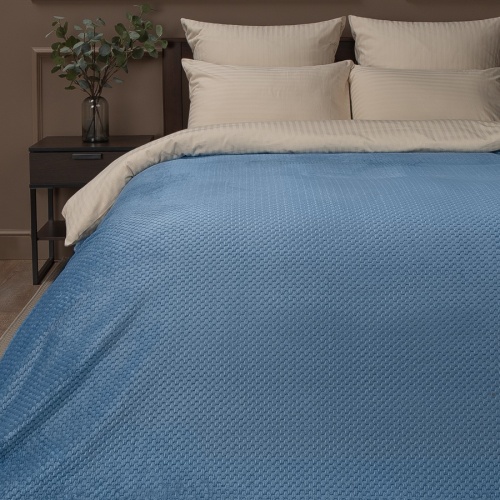 Плед 200*220см фланель R-Ромбики СИНИЙ Absolute TF FNJ LTBL1 033/2022 NC фото 2