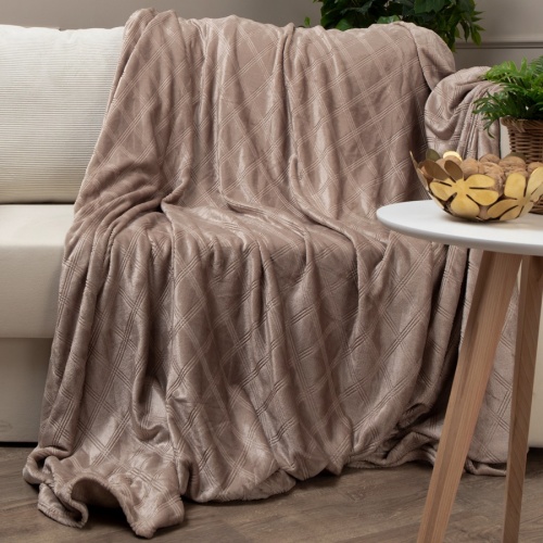 Плед 200*220см фланель C-Клетка КОРИЧНЕВЫЙ Absolute TF FNE BR2 011/2022 NC фото 5