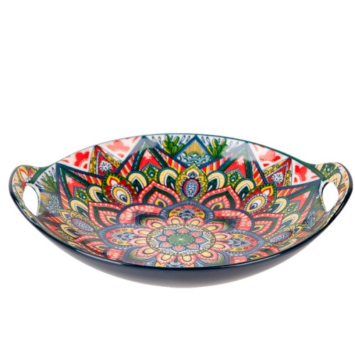 Блюдо из фарфора 22,5*20,5см ARABESQUE круглое с ручками Nouvelle Home 0860082 фото 2