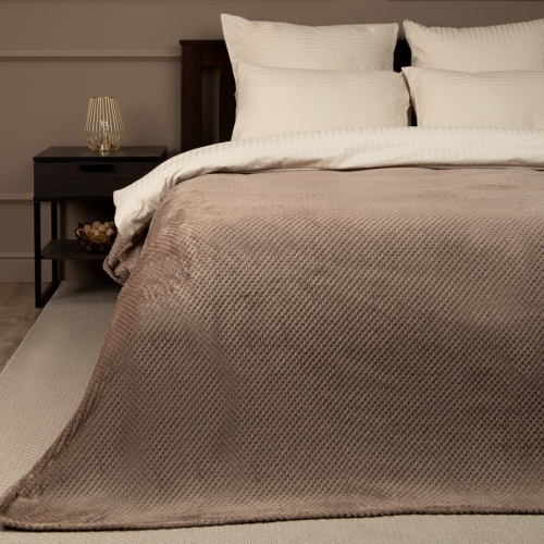 Плед 150*200см фланель R-Ромбики КОРИЧНЕВЫЙ Absolute TF FNJ BR2 1520 18-1017 фото 6