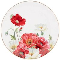 Тарелка обеденная фарфор 25,5см МАКИ белый Lefard 104-881