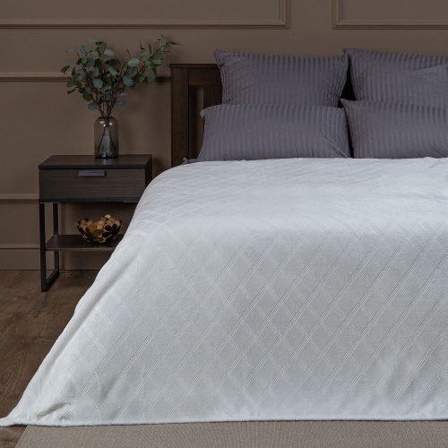 Плед 150*200см фланель C-Клетка БЕЛЫЙ Absolute TF FNE W 1520 фото 2