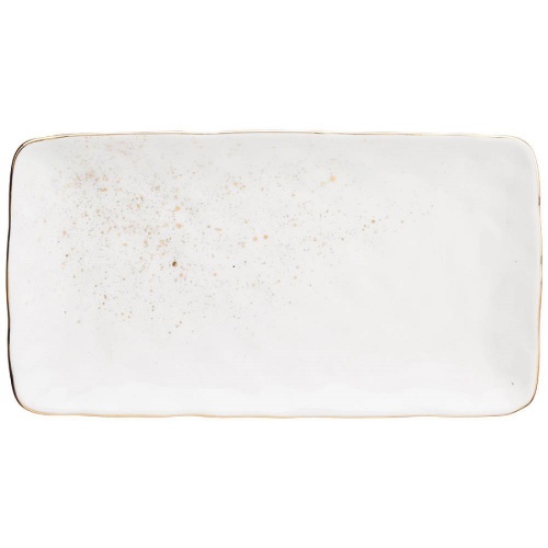 Блюдо из фарфора 30*16см GOLD прямоугольное Bronco 263-1078 фото 2