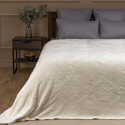 Плед 150*200см фланель D-Дамаск МОЛОЧНЫЙ Absolute TF FNE ML 1520 11-0105 фото 2